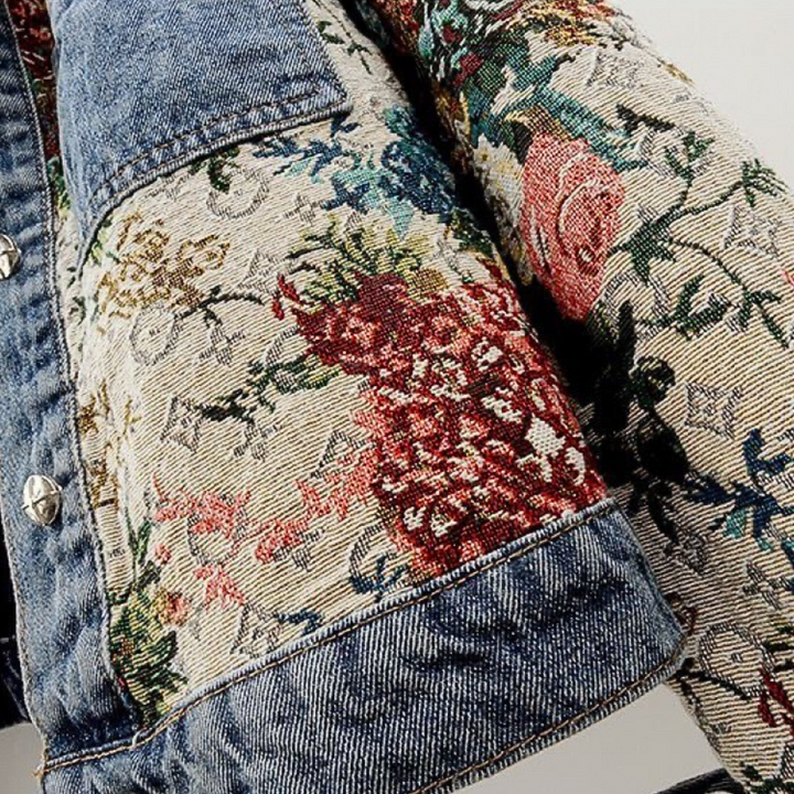 Drune | Elegante Blumen Denimjacke für Damen für den Herbst