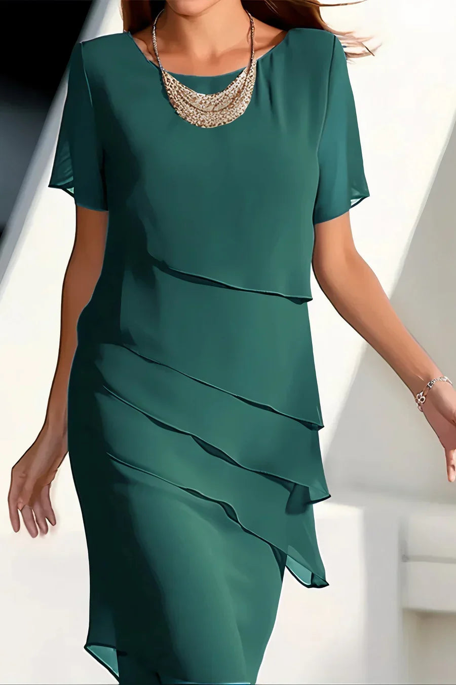 Drune - Gefaltetes Chiffonkleid - Hohe Qualität