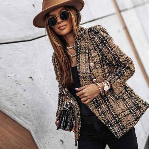 Drune | Tweed Blazer mit Knöpfen Klassischer Schnitt Zeitlose Eleganz