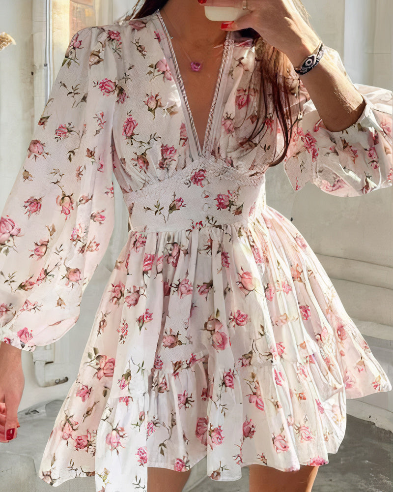 Drune | Blumiges Sommerkleid Mit Langen Ärmeln Für Damen