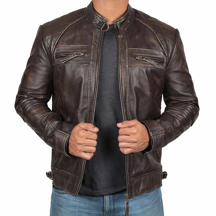 Drune | Leder Motorradjacke Für Herren