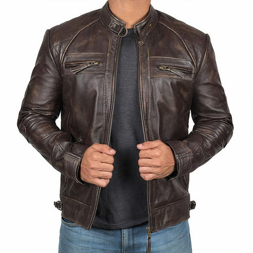 Drune | Robuste Motorradjacke für Herren mit Reißverschlusstaschen