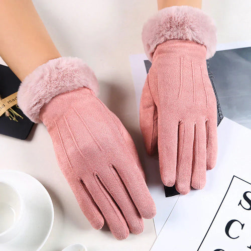 Drune | Schicke Winter Trendy Wildleder Handschuhe mit Moderne Optik für Frauen