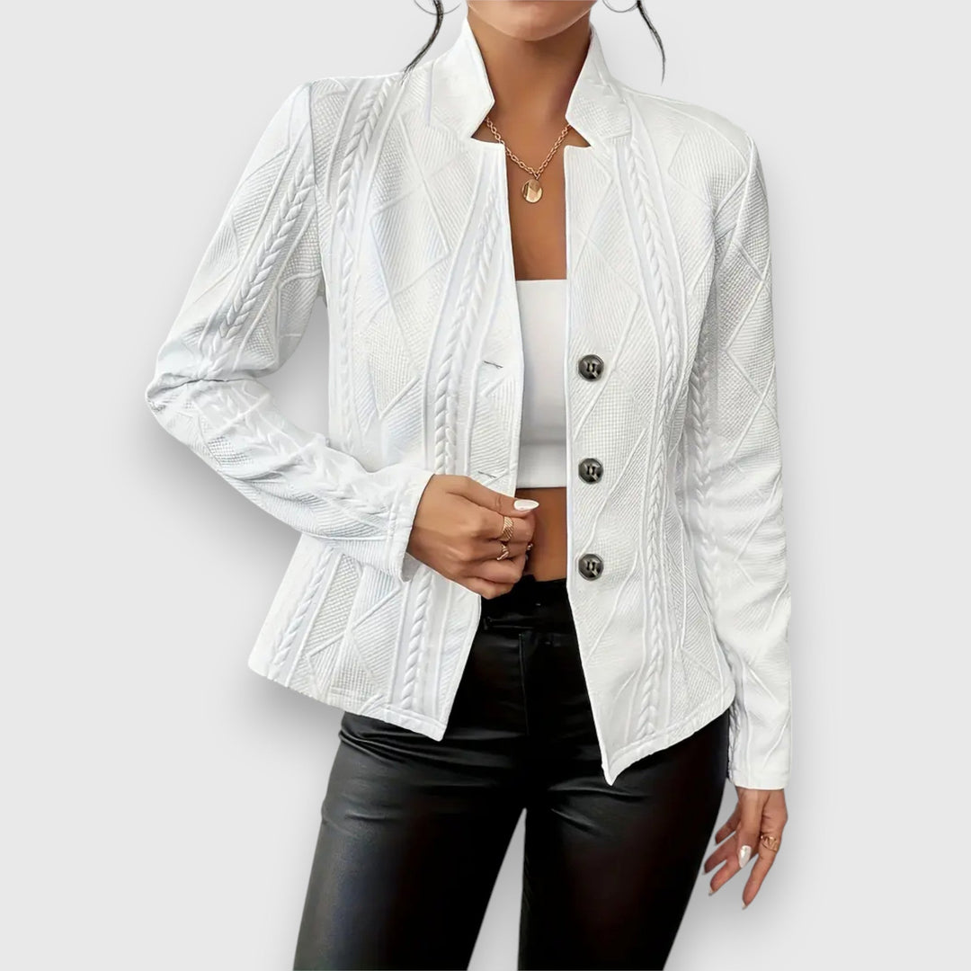 Drune | Ärmel Gestrickter Blazer für Den Winter Knopfschluss