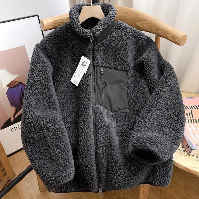 Drune | Herren Full-Zip Jacke - Texturierte Oberfläche mit Reißverschluss-Brusttasche