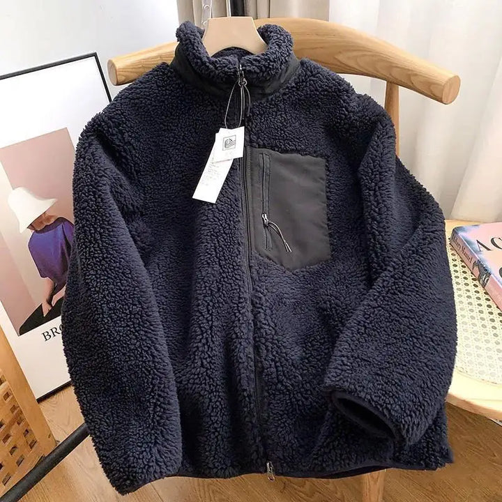 Drune | Herren Full-Zip Jacke - Texturierte Oberfläche mit Reißverschluss-Brusttasche