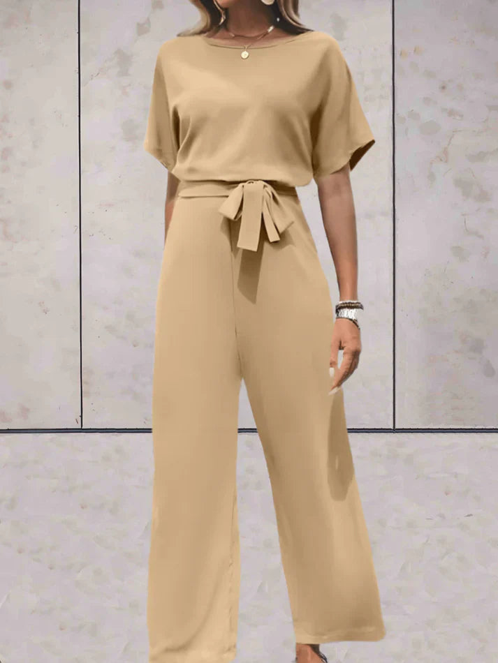 Drune | Einfarbiger Jumpsuit mit Kurzen und Weiten Ärmeln