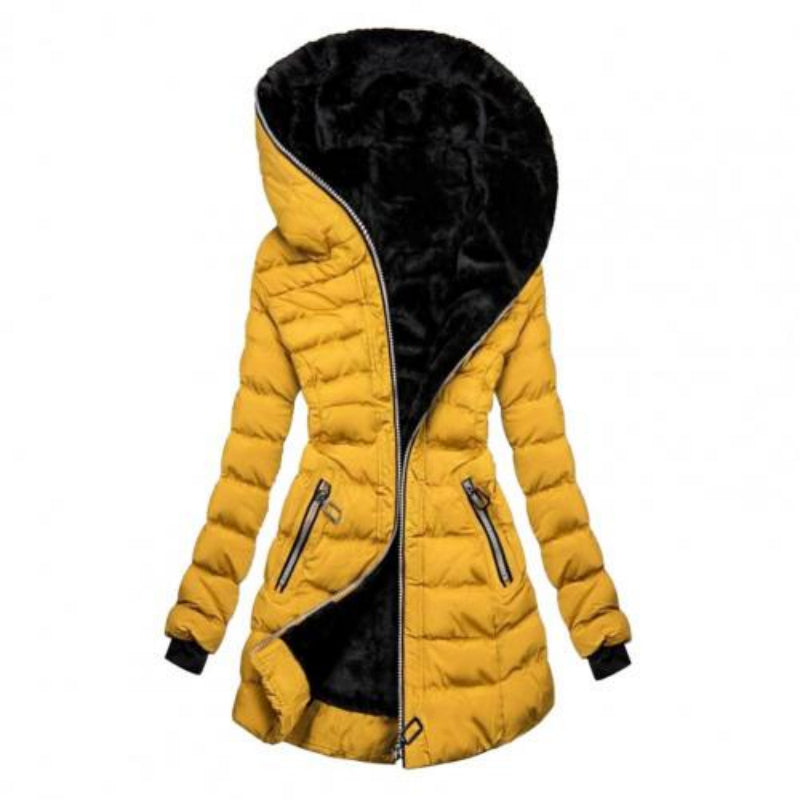 Drune | Damen Lange Daunenjacke mit Kapuze, Gepolstert und Warm