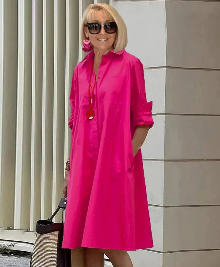 Drune | Elegantes Mittelanges Kleid für Damen - Stilvolles Midi Kleid