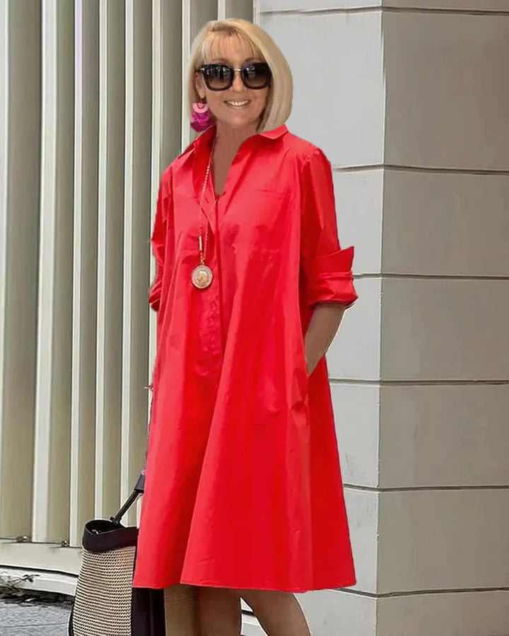 Drune | Elegantes Mittelanges Kleid für Damen - Stilvolles Midi Kleid