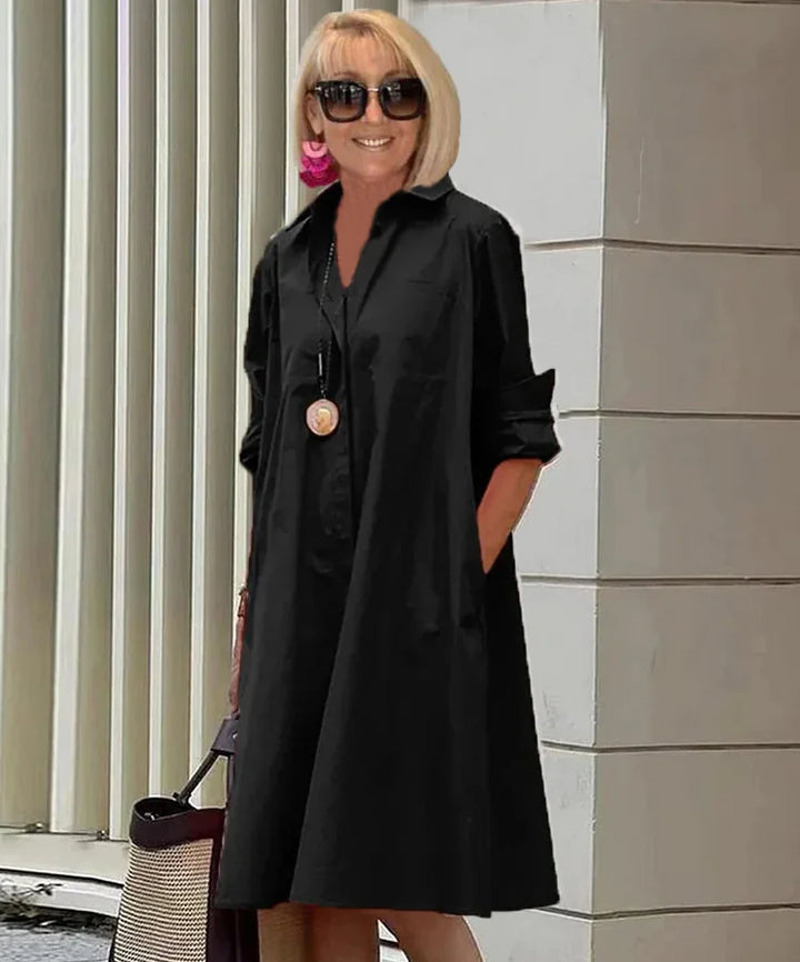 Drune | Elegantes Mittelanges Kleid für Damen - Stilvolles Midi Kleid