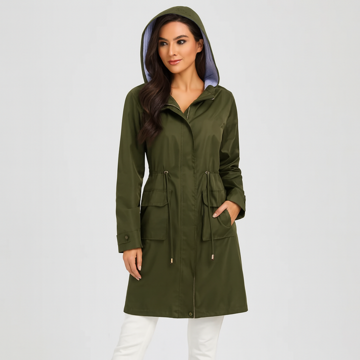 Drune | Jacke mit Kapuze Kordelzug in Der Taille Wasserdichter Jacke Damenjacken