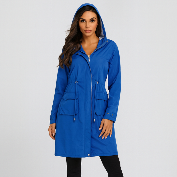 Drune | Jacke mit Kapuze Kordelzug in Der Taille Wasserdichter Jacke Damenjacken