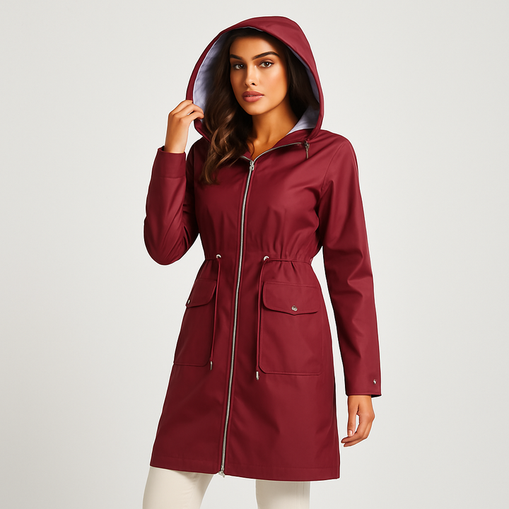 Drune | Jacke mit Kapuze Kordelzug in Der Taille Wasserdichter Jacke Damenjacken