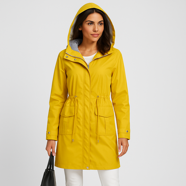 Drune | Jacke mit Kapuze Kordelzug in Der Taille Wasserdichter Jacke Damenjacken