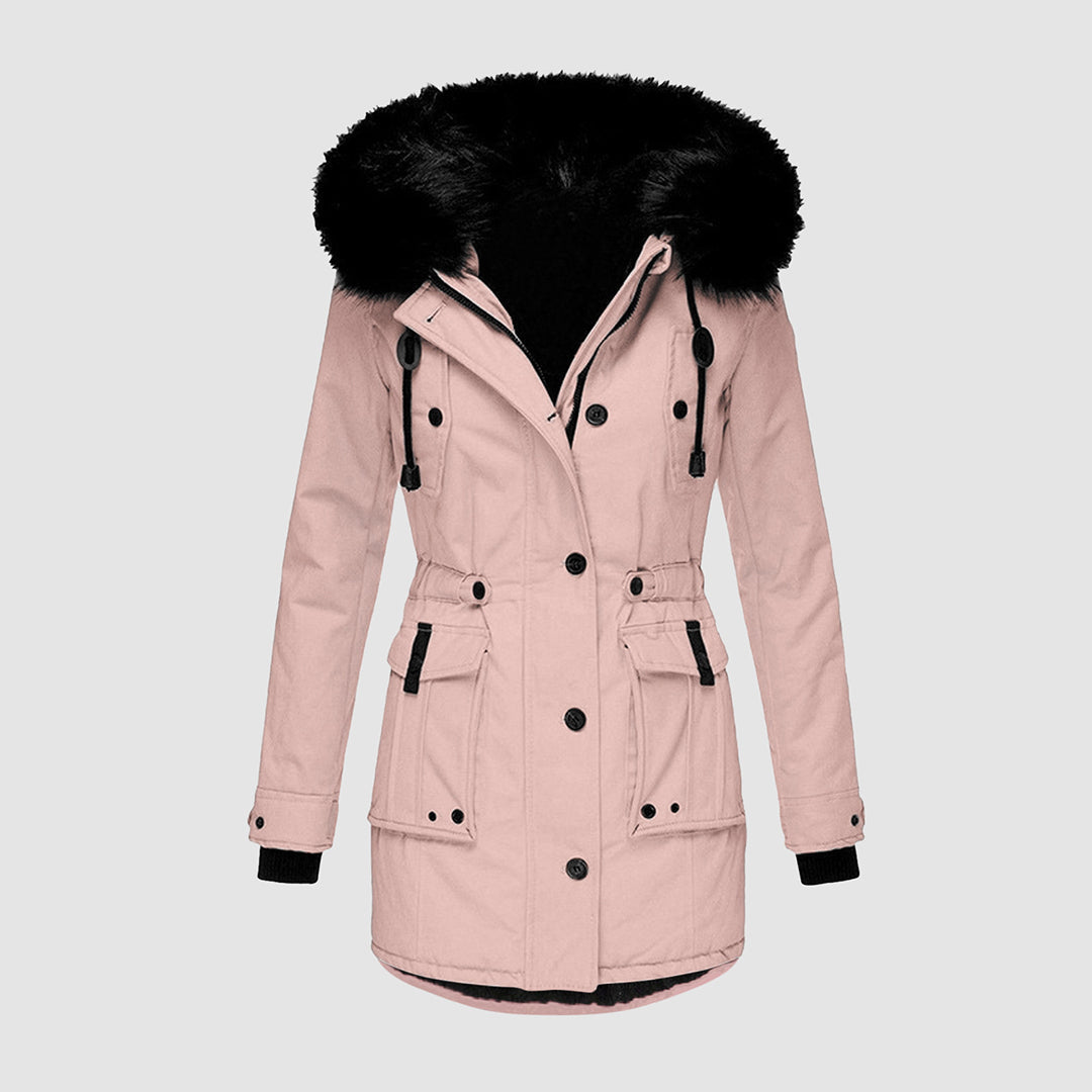 Drune | Jacke Warme Winterjacke mit Kapuze und Pelzfutter für Damen