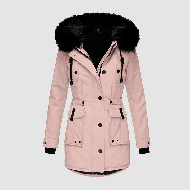 Drune | Jacke Warme Winterjacke mit Kapuze und Pelzfutter für Damen