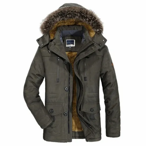 Drune | Warme Winterparka für Männer mit Kapuze Reißverschluss