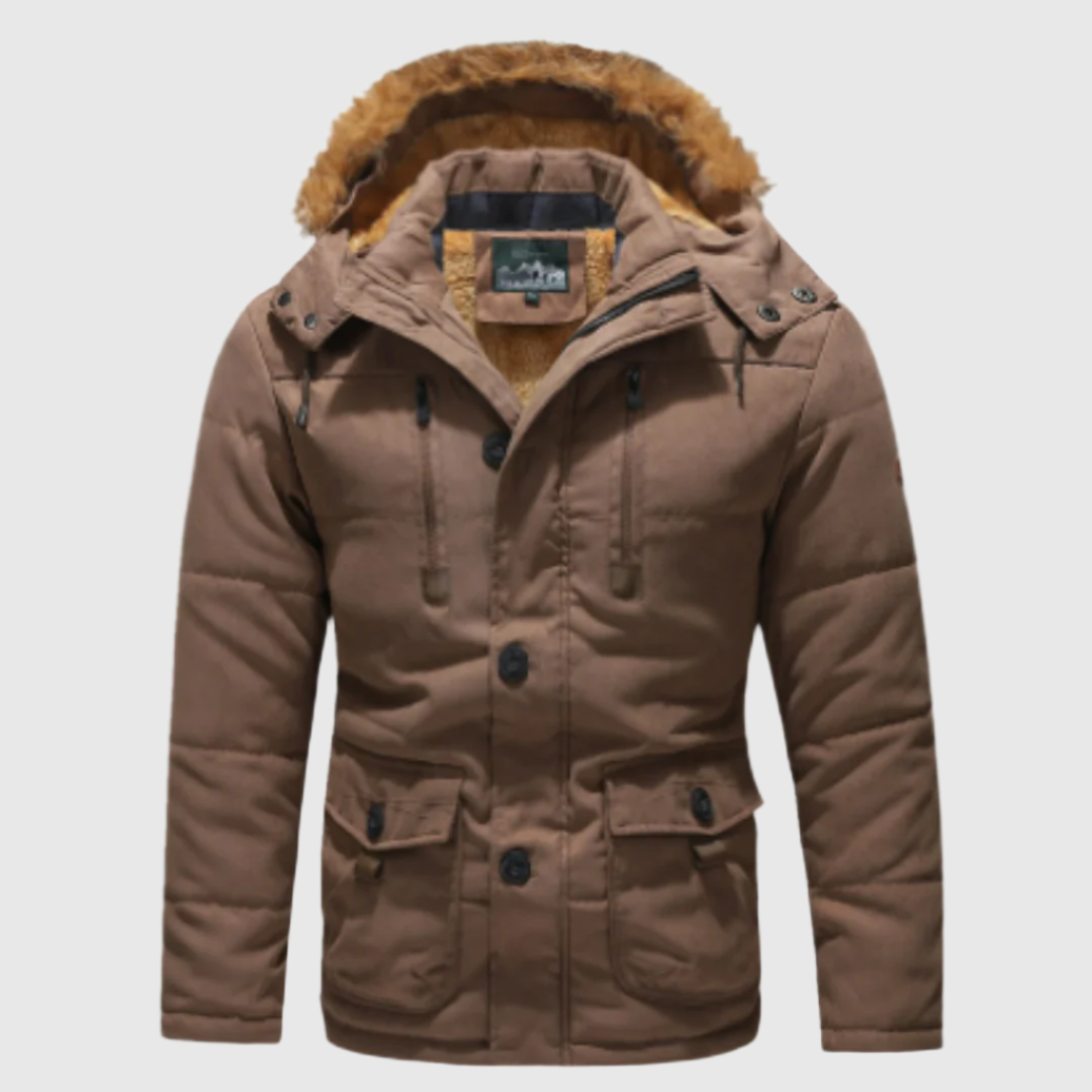 Drune | Warme Winterparka für Männer mit Kapuze Reißverschluss