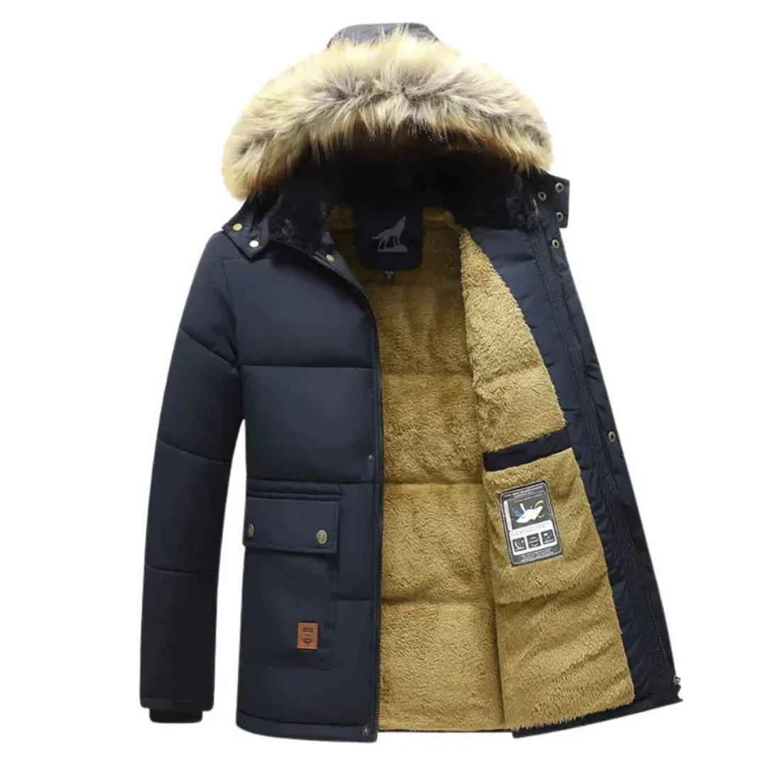 Drune | Winterparka mit Reißverschluss und Kapuze für Herren Warm
