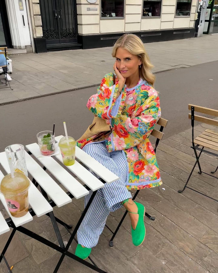 Drune | Damen Langarm-Parka mit floralem Muster.
