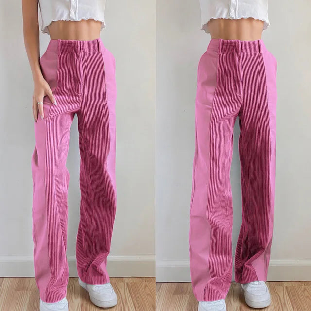 Drune | Gerippte Hose mit Hoher Taille