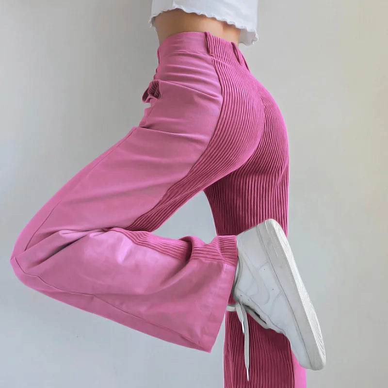 Drune | Gerippte Hose mit Hoher Taille