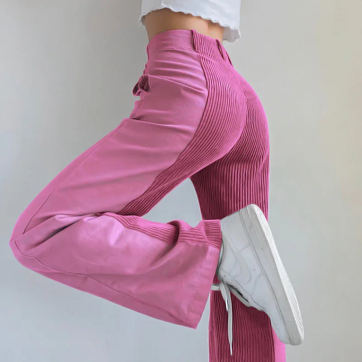 Drune | Gerippte Hose mit Hoher Taille
