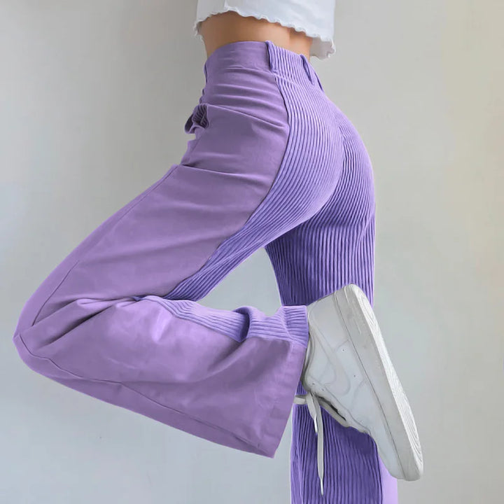 Drune | Gerippte Hose mit Hoher Taille