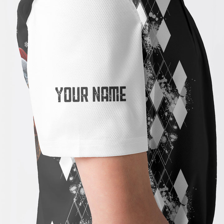 Drune | Personalisierte Weihnachts-Schneemann Golfer Männer Polo-Shirt