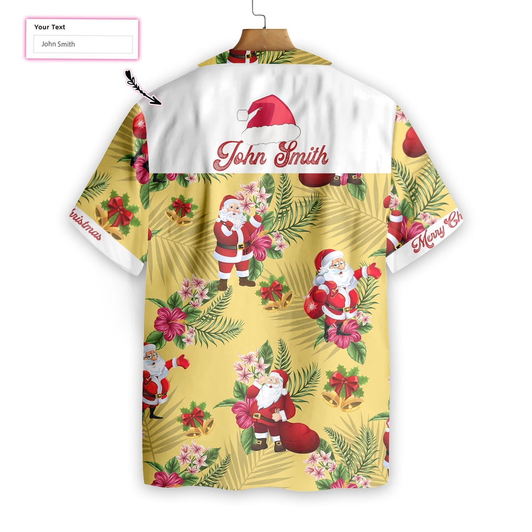 Drune | Personalisierte Name Fröhliche Weihnachten Santa Claus Benutzerdefiniertes Hawaiian Shirt