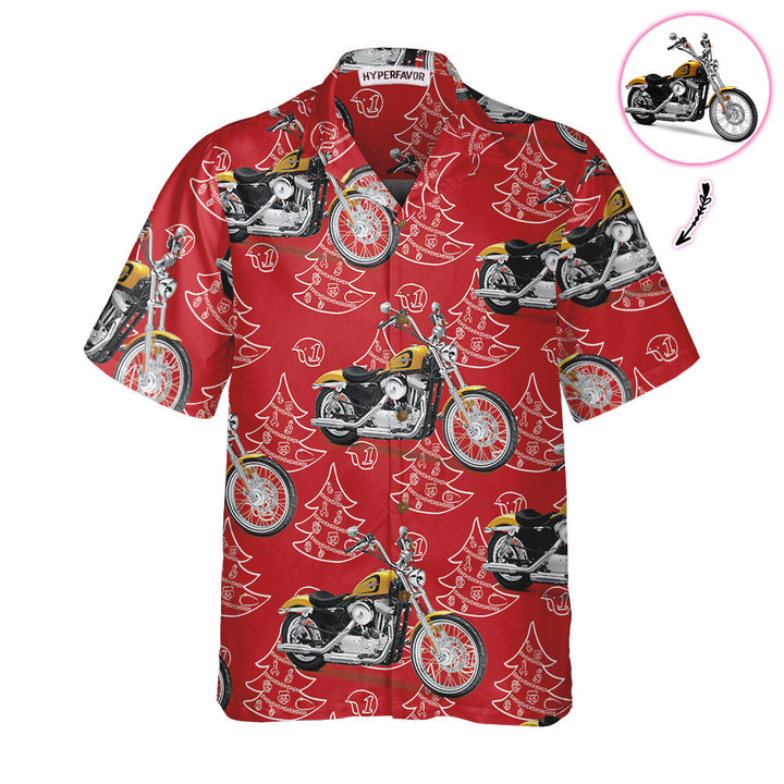 Drune | Personalisierte Motorrad-Weihnachten benutzerdefinierte Hawaii-Hemd, lustiges Weihnachtsgeschenk für Biker