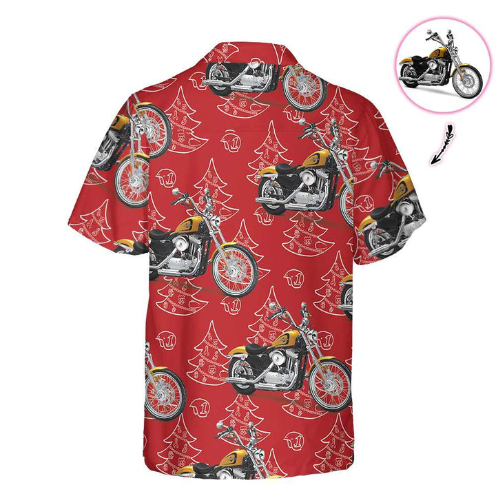Drune | Personalisierte Motorrad-Weihnachten benutzerdefinierte Hawaii-Hemd, lustiges Weihnachtsgeschenk für Biker