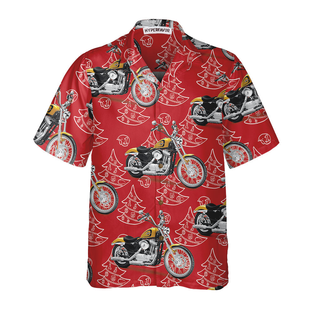 Drune | Personalisierte Motorrad-Weihnachten benutzerdefinierte Hawaii-Hemd, lustiges Weihnachtsgeschenk für Biker
