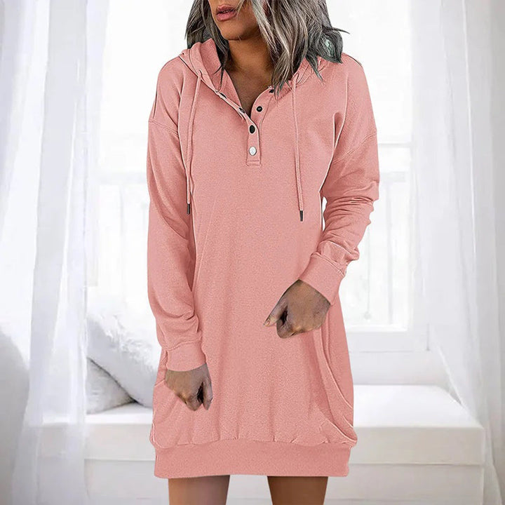 Drune | Bequemes, Minimalistisches Kapuzenpullover Kleid für Jeden Anlass