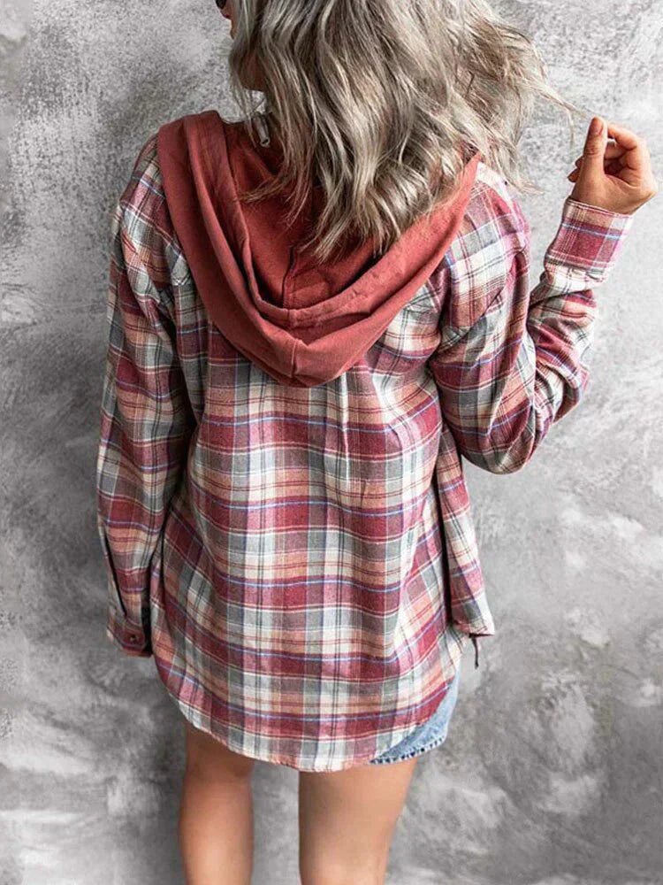 Drune Hoodie - Loose Fit - Kordelzug - Button Up Shirt - Damenbekleidung