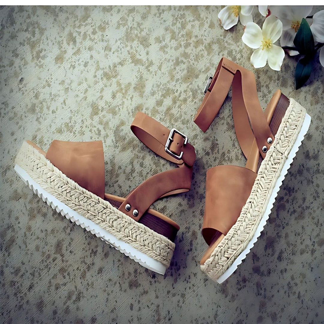Drune | Sandalen Damen Knöchelriemen Espadrille Schuhe für den Sommer