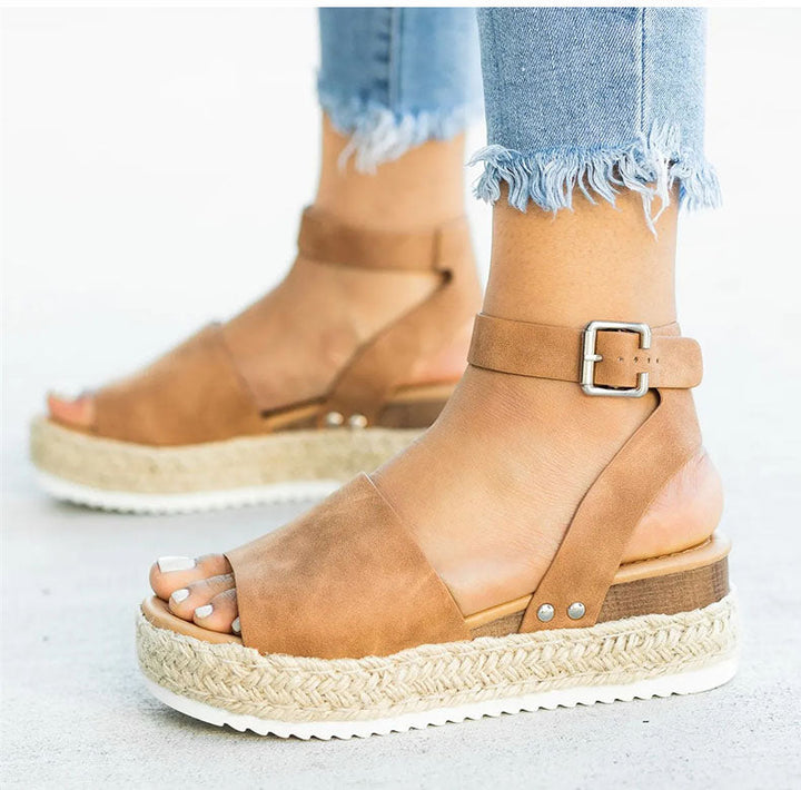 Drune | Sandalen Damen Knöchelriemen Espadrille Schuhe für den Sommer