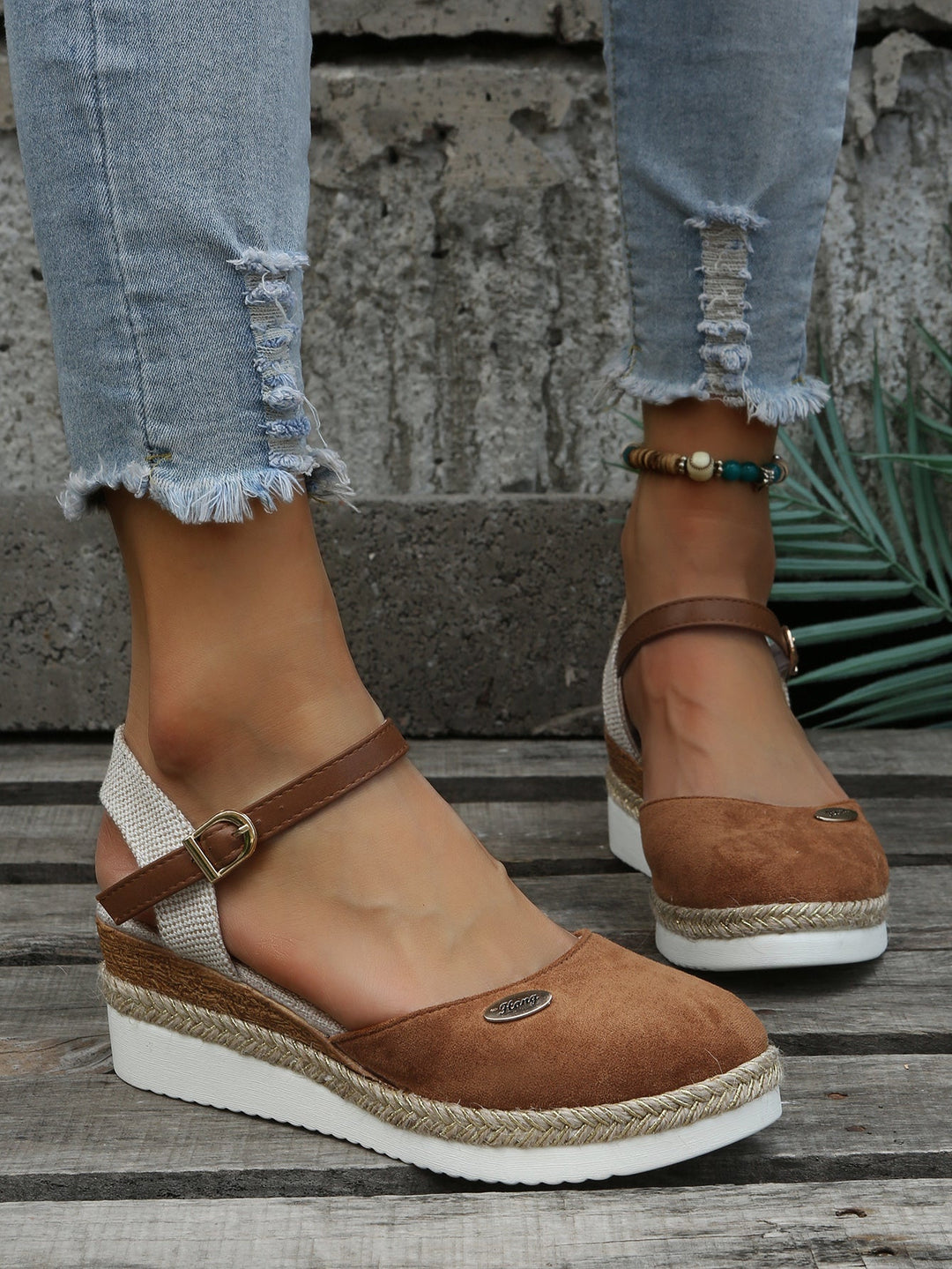 Plattformsandalen | Knöchelriemen | Orthopädisch | Espadrilles | Damensandalen Drune