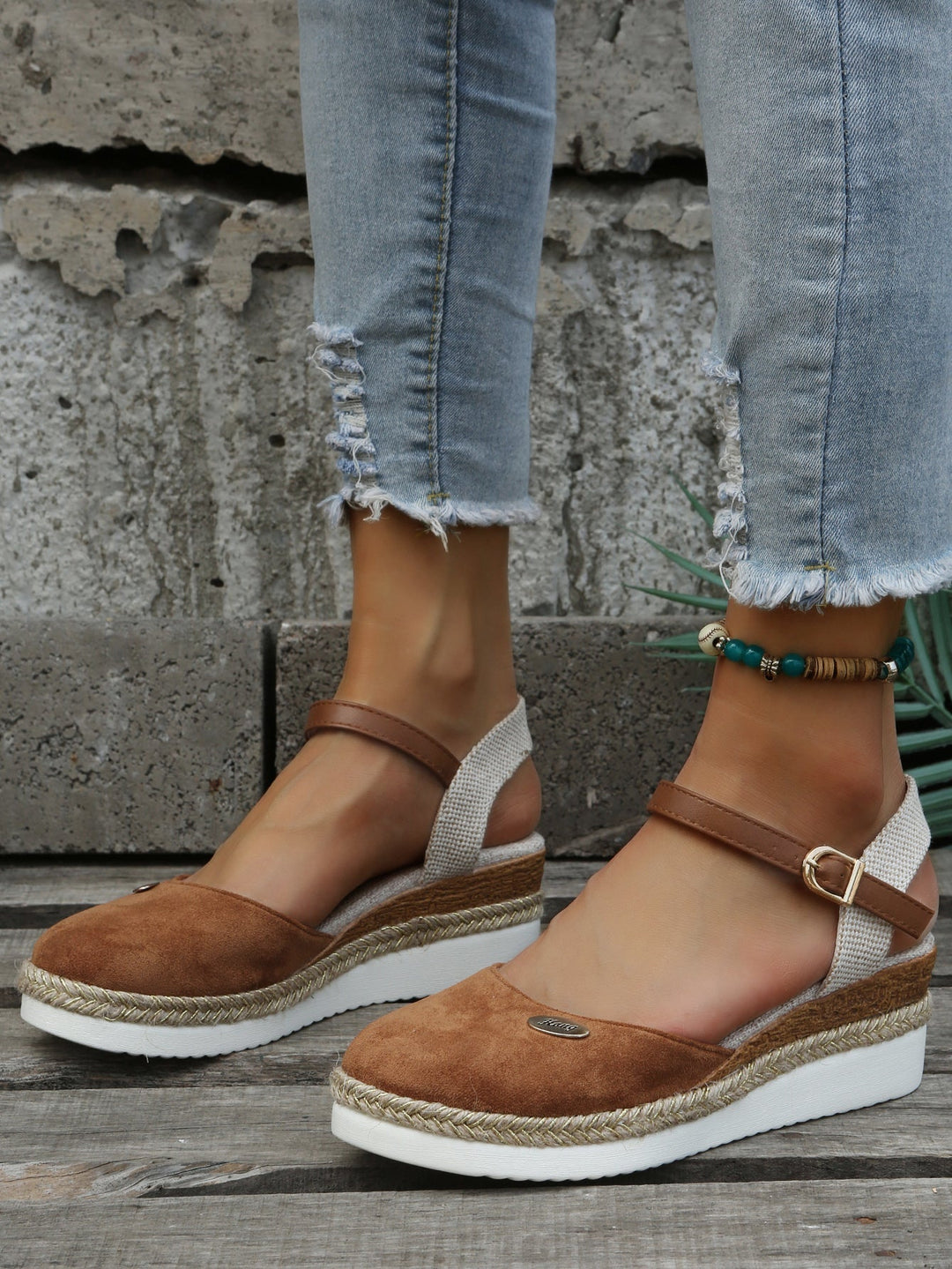 Plattformsandalen | Knöchelriemen | Orthopädisch | Espadrilles | Damensandalen Drune