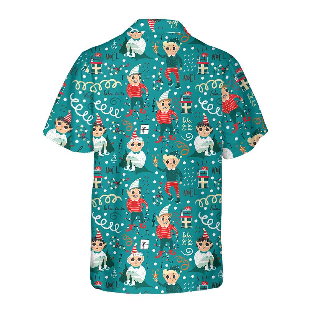 Drune | Verspielt Weihnachts-Elfen Hawaiian Shirt, Lustiges Elf Weihnachts-Shirt, Beste Weihnachtsgeschenk-Idee