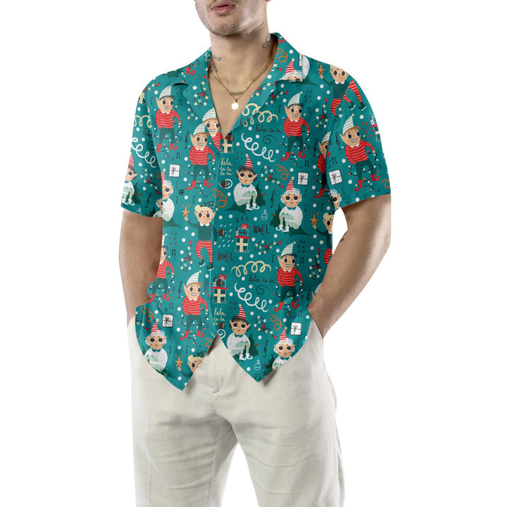 Drune | Verspielt Weihnachts-Elfen Hawaiian Shirt, Lustiges Elf Weihnachts-Shirt, Beste Weihnachtsgeschenk-Idee