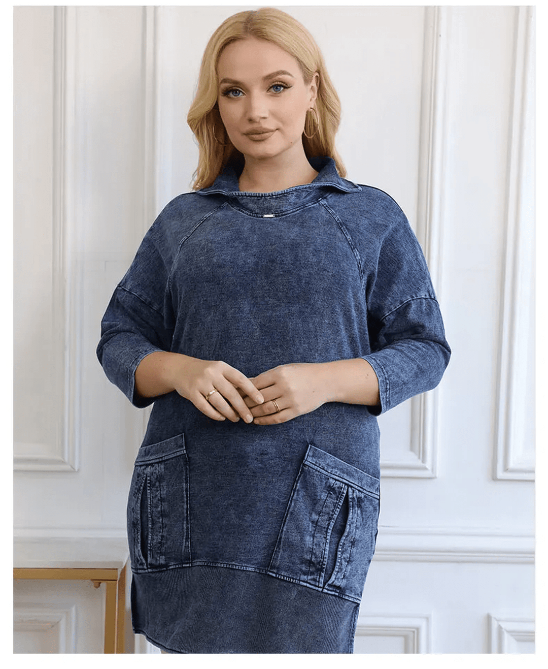 Drune | Plus Size Strick Denimjacke Für Kurvenreiche Figuren