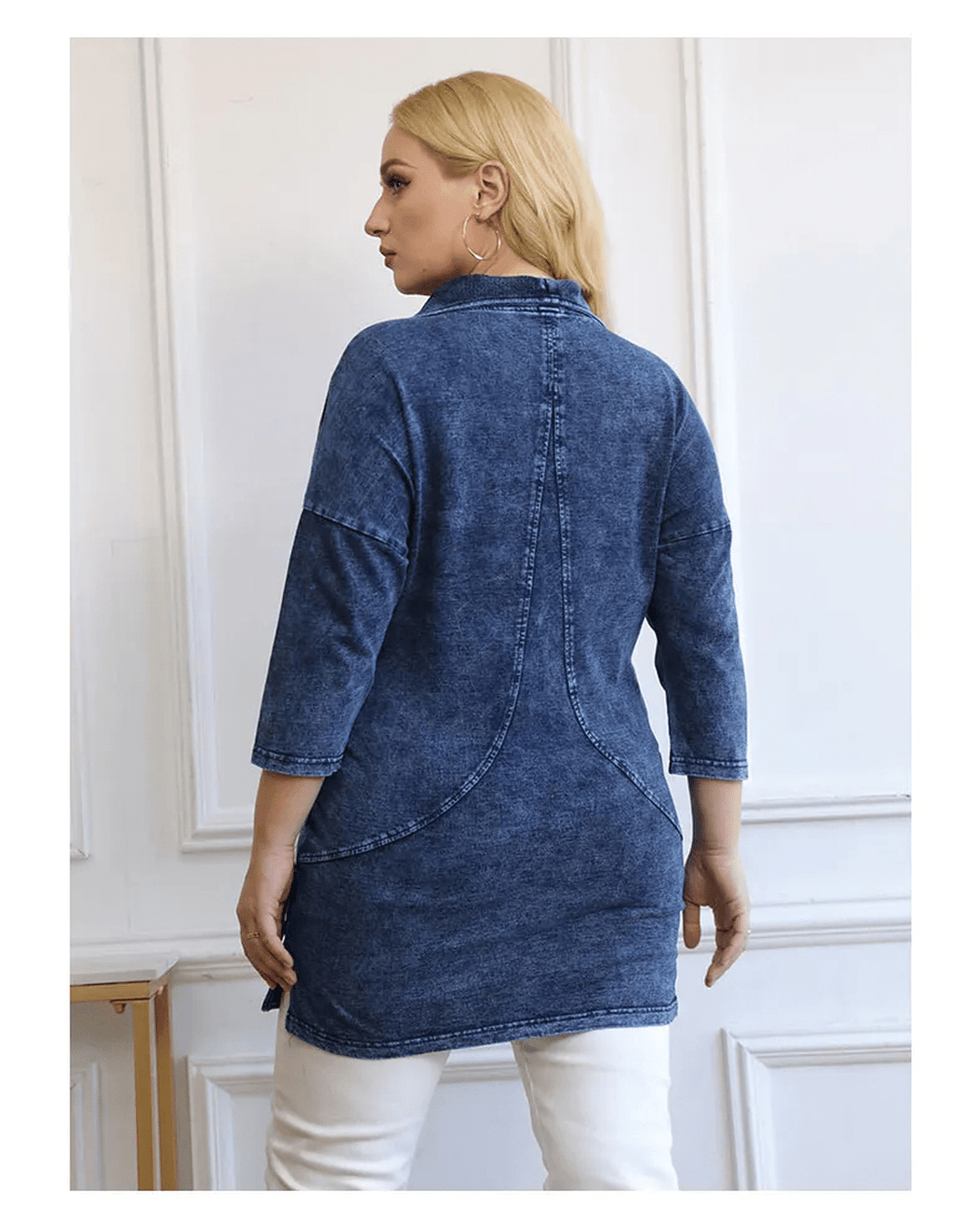 Drune | Plus Size Strick Denimjacke Für Kurvenreiche Figuren