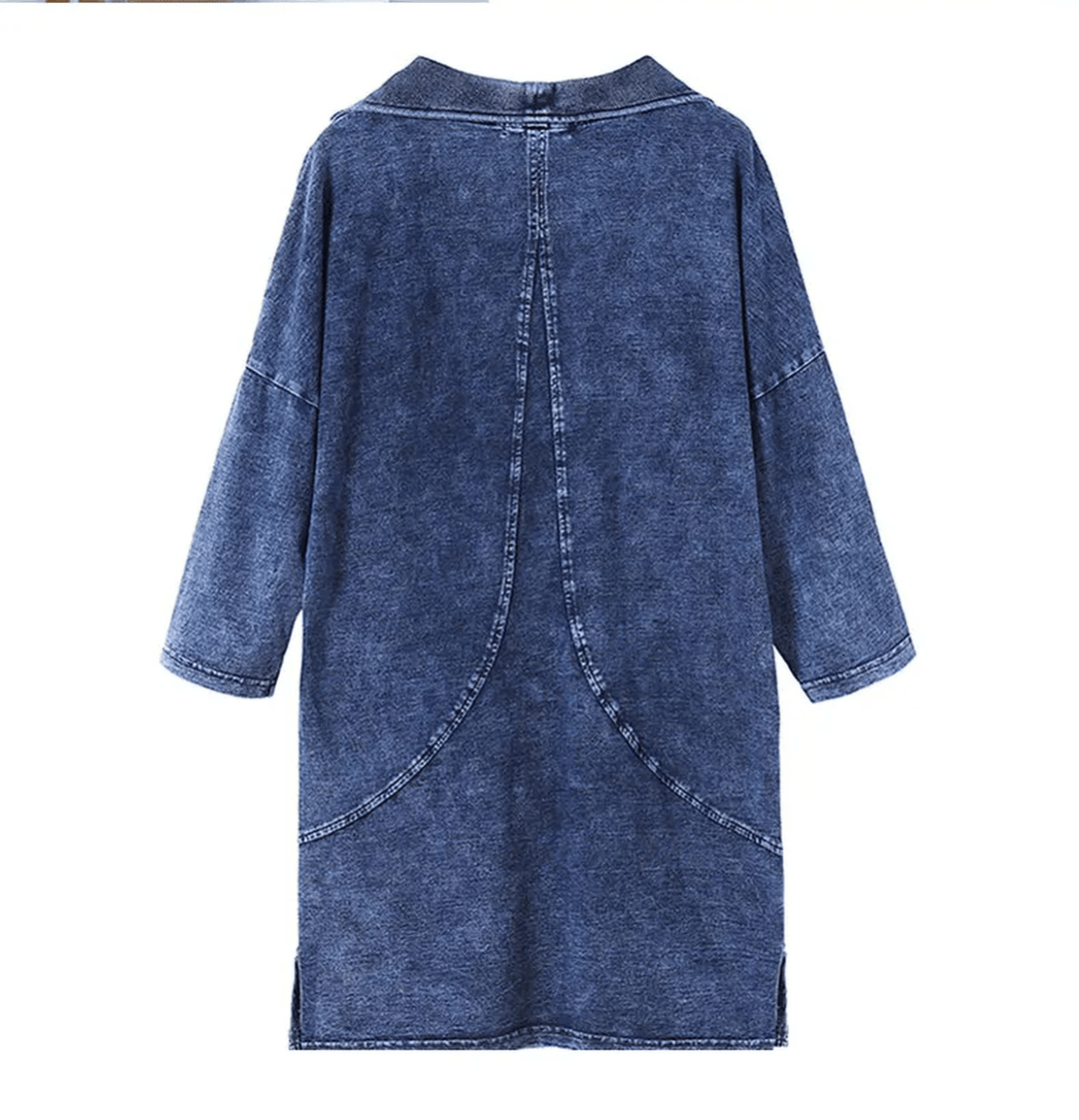 Drune | Plus Size Strick Denimjacke Für Kurvenreiche Figuren