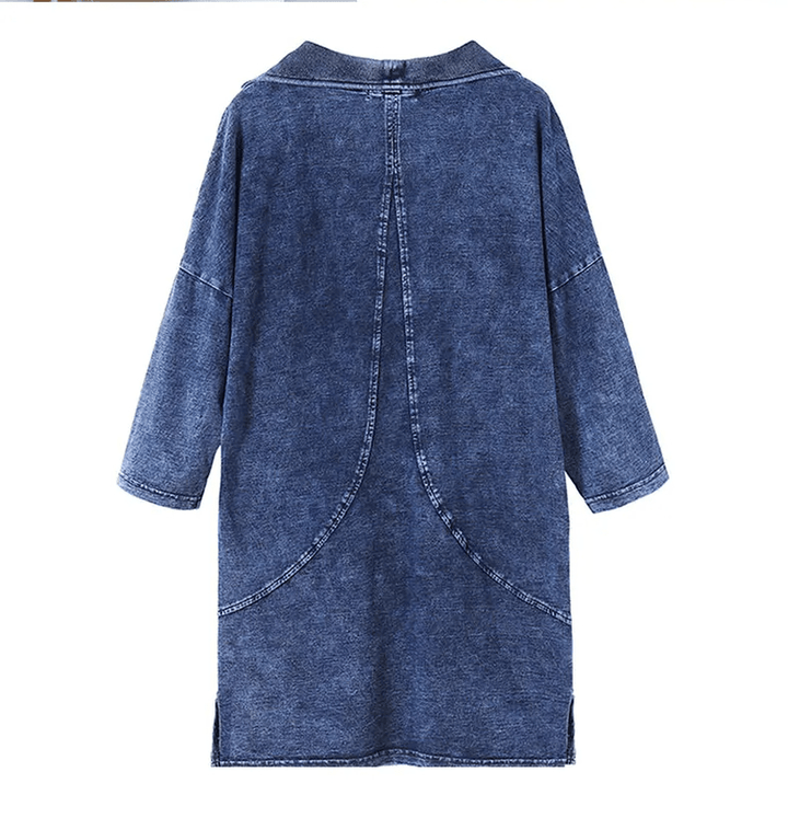 Drune | Plus Size Strick Denimjacke Für Kurvenreiche Figuren
