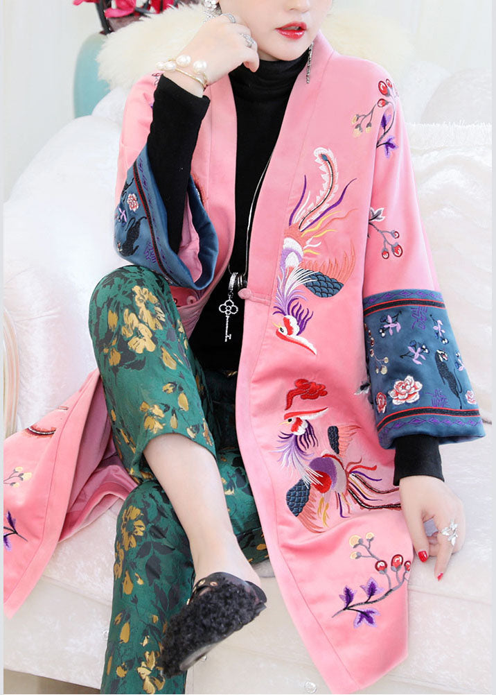 Drune | Größe Pink Oriental Velours warme Wintermäntel