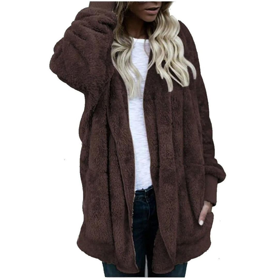 Drune | Plus Size Samt Kapuzen Wintermantel