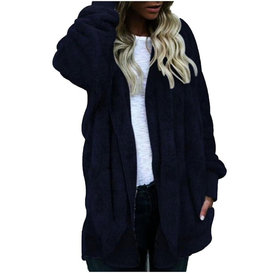 Drune | Plus Size Samt Kapuzen Wintermantel