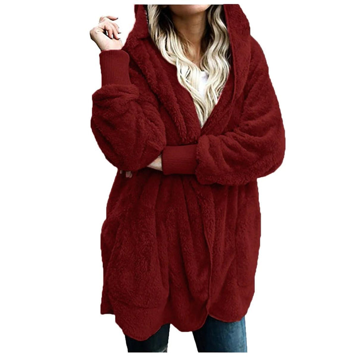 Drune | Plus Size Samt Kapuzen Wintermantel